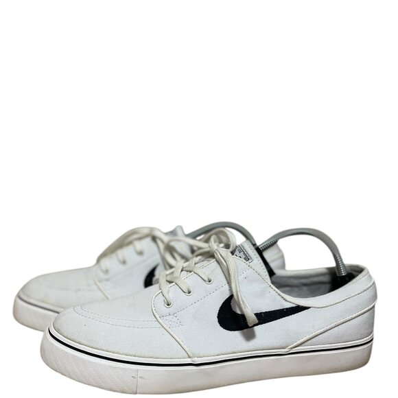 Nike SB Zoom Stefan Janoski Skateboarding 615957-100 White Canvas Men's sz 9.5 - Picture 2 of 7